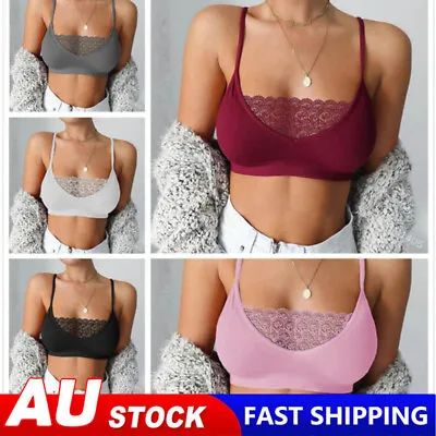 $10.45 • Buy Womens Lace Bralette Bralet Bustier Crop Top Ladies Camisole Cami Vest Tank Tops