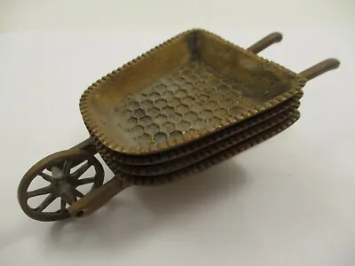 $35 • Buy Set Of 4 Vintage Stacking Small Ashtray Brass Dish Wheelbarrow Hakuli Israel