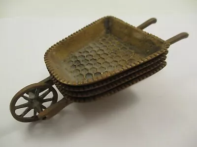 $35 • Buy Set Of 4 Vintage Stacking Small Ashtray Brass Dish Wheelbarrow Hakuli Israel
