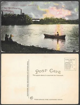 Old Wisconsin Postcard - Mayville - Sunset On Lower Pond  • $3.25