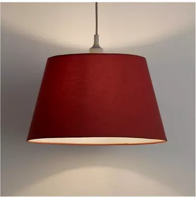 Ceiling Light Shade Easy Fit Lokombi Dark Red Fabric Dyed Light Cover 40cm • £6.95