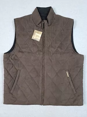 Weatherproof Diamond Quilted Reversible Vest Sz L Brown Outdoors • $24.99