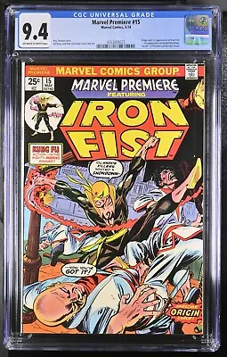 Marvel Premiere #15 - Cgc 9.4 - Ow/wp - Nm - 1st Iron Fist Danny Rand • $695