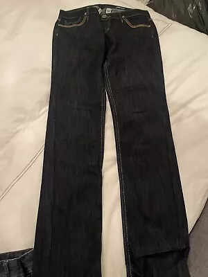 Mango Bianca Straight Leg Dark Denim Jeans Uk 12  • £8