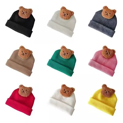 Soft Warm Newborn Cap Cute Bear Crochet Hats Infant Beanie  Autumn Winter • $17.17