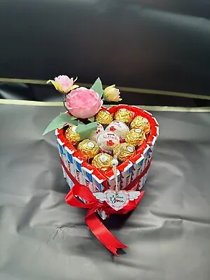 Chocolate Kinder Heart Bouquet Gift Hamper Mothers Day Mum Any Occasion Treat • $33.60