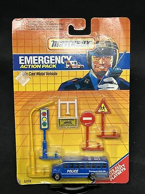 Matchbox 1990 POLICE BUS UNIT 88 EMERGENCY ACTION PACK + Accessories New • $19.43