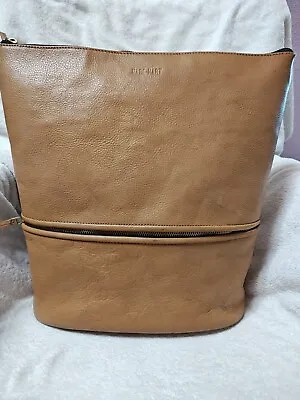 Hare + Hart Womens Brown Pebbled Leather Adjustable Strap Backpack Bag Large • $95
