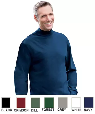 Devon & Jones Men's Sueded Long Sleeves Jersey Mock Turtleneck T-Shirt. D420 • $42.86