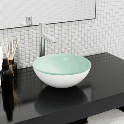 £55.95 • Buy Bathroom Basin Sink Wash Bowl Tempered Glass Small To Large Size Choice White