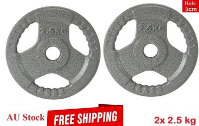 $21.59 • Buy 2x 2.5 Kg Cast Iron Dumbbell Fitness Weightlifting Weight Plates Barbell AU