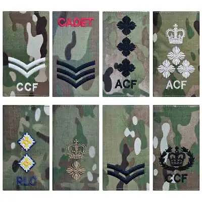 Rank Slides MTP Camo Army Regiment CCF ACF Cadet RLC Cotton Embroidered • £5.95