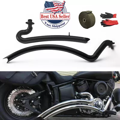 $135 • Buy Shortshots Staggered Exhaust System Pipes Muffler Fit  For Yamaha V Star XVS1100