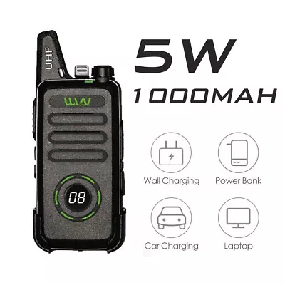 WLN New KD-C1plus Mini 5W Kids Walkie Talkie FM 400-470MHz 16CH UHF Transceiver • $25.99