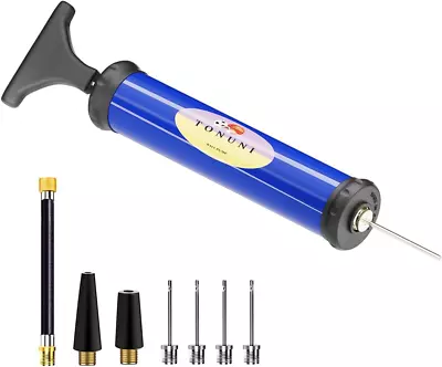 Portable Air PumpBall Pump Inflator Kit With NeedleNozzle Extension Hose For  • $8.09