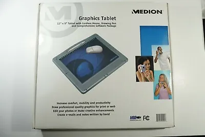 Medion PC USB Graphics Tablet W/ Cordless Mouse & Drawing Pen MD 41217 • $79.99