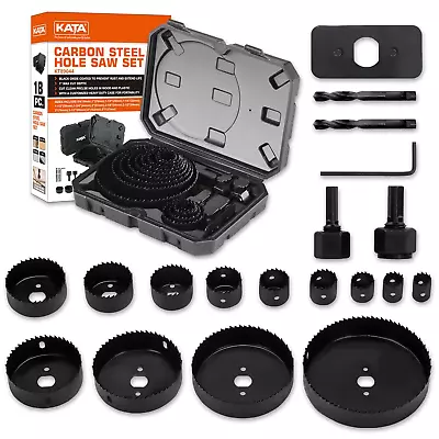 Hole Saw Kit 18 Pieces Hole Saw Set With 3/4 -5 (19-127Mm) Saw Blade 2 Mandrel • $31.31