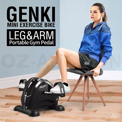 Genki Mini Exercise Bike Pedal Exerciser Leg Arm Cycle Trainer Home Fitness LCD • $54.95