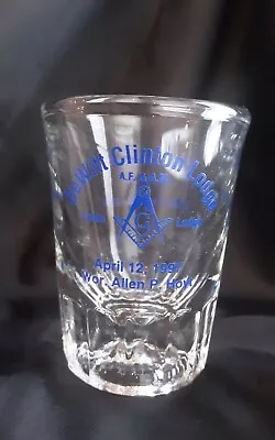 Dewitt Clinton Lodge Vintage 1997 Freemasonry Free Mason Shotglass Annual Table • $19