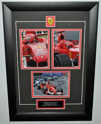 Michael Schumacher Signed 5X7 Inch Ferrari Photos Montage Frame • $799.95