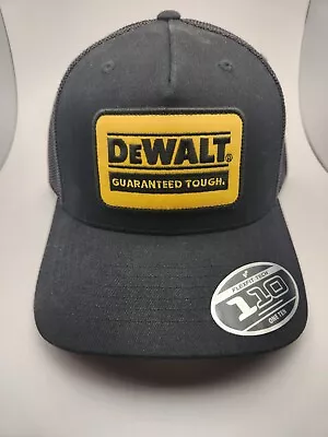 DeWalt Guaranteed Tough Snapback Cap Mesh Back Flexfit Tech 110 Yellow Black Hat • $15.95