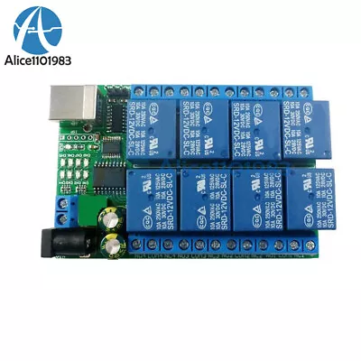 DC 5V/12V/24V 8CH USB Serial Port Relay Module UART RS232 TTL Switch Board CH340 • $15.64