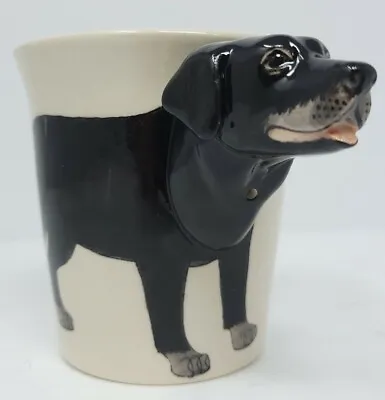 VINTAGE Black Labrador Retriever Painted 3D Head Coffee Tea Mug Cup Thailand • $12.99