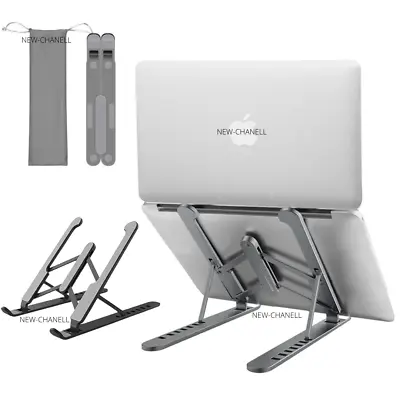 Folding Adjustable Laptop Stand Portable Desktop IPad Holder Office Support Work • £7.49
