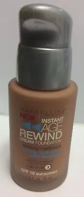 Maybelline Instant Age Rewind Foundation MEDIUM BEIGE M-3 Pump Cap With AVOCADO. • $21.21