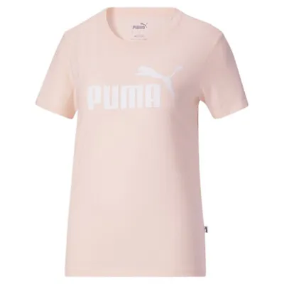 Puma Essential Logo Crew Neck Short Sleeve T-Shirt Womens Pink Casual Tops 67874 • $9.99