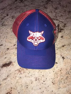 Richardson Mesh Cap Blue & Red Rabid Raccoon SnapBack Hat New • $14