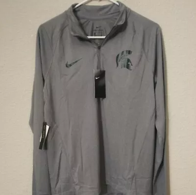 Womens Nike Dri Fit Michigan State Spartans 1/2 Zip Slim Fit Pullover Size M • $29.95