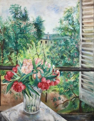 $1.23 • Buy Olga Vtoroff (1898-1936) Large Signed French Russian Oil Canvas 1924 Flowers 