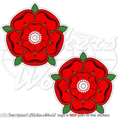 RED ROSE Of LANCASTER Flower UK Lancashire England British 75mm Stickers X2 • £4.85