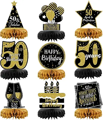 9 Pieces 50th Anniversary Decorations 50th Birthday Centerpieces For Tables • $22.49