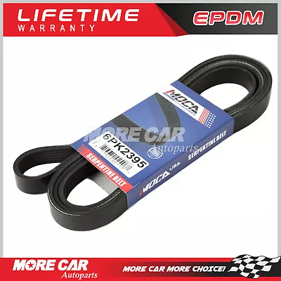 EPDM Serpentine Belt Fit Mercedes-Benz Cadillac Ford Chrysler 2.8L-5.8L 6PK2395 • $14.99