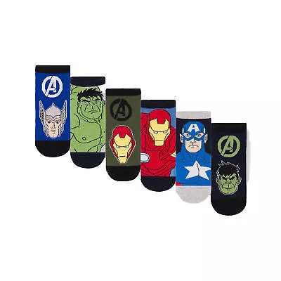 Marvel Avengers Boys Characters Socks (Pack Of 6) NS7628 • £9.94