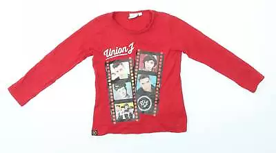 UNION J Girls Multicoloured 100% Cotton Basic T-Shirt Size 5-6 Years Round Neck • £3.50