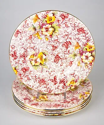 Royal Winton Dorset Salad Luncheon Plates Set Of 5 Vintage Pink Chintz England • $67.46