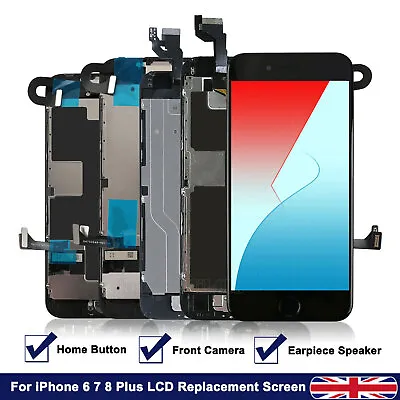 For IPhone 6 6s 7 8 Plus LCD Screen Replacement Touch Display&Home Button&Camera • £22.99