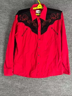 Ace Of Diamond Shirt Mens XL Western Pearl Snap Embroidered Horse Rodeo Cowboy • $37.89