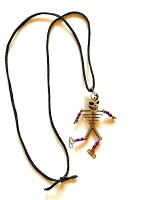 $2.50 • Buy Skeleton Rasta Man Wire & Seed Beads Yin Yang Symbol Ceramic Skull Pendant