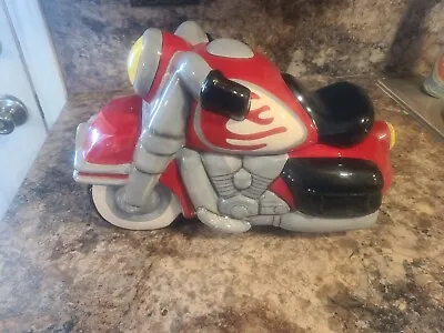 Flame Motorcycle Jim Ceramics 14 Inces Long Rare Cookie Jar Collectible • $65