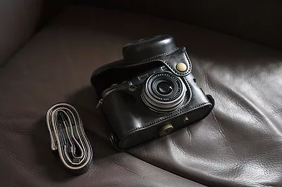 PU Leather Full Camera Case Bag Cover For FUJI X100F X100T X100S Black + Strap • $25.99