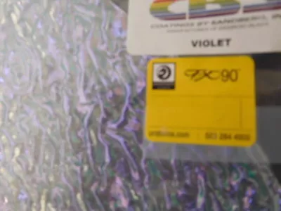 Dichroic Glass: CBS 90COE Violet On Granite Ripple Clear 3  Sq • $9.95