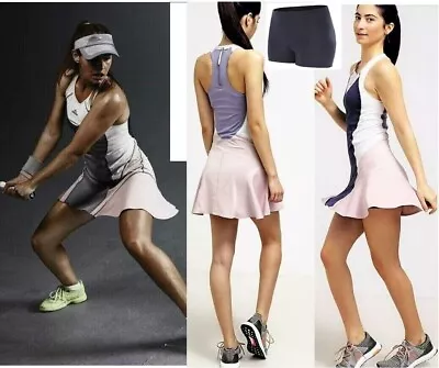 NWT ADIDAS Stella McCartney Tennis Dress + Shorts W/ BACK ZIPPER Gray S Small • $148.99