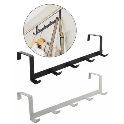 £3.69 • Buy Over Door Hat Coat Hooks Rack Hanger Hangers Clothes Towel Organiser 5 Hook