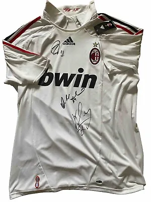 AC Milan 3 Players Multi SIGNED Shirt Autographs Football Rare • £74.99