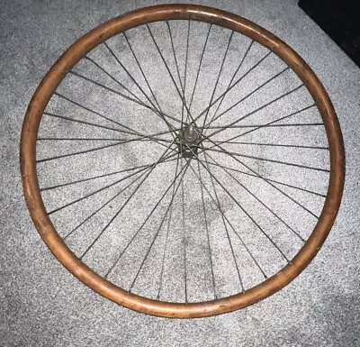 Vintage Antique Bicycle Wood Rim Wheel 25 Inch Original Old Bike Rare Parts • $90