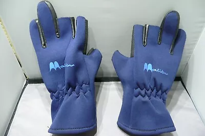 Malibu Blue Large Neoprene Gloves-thumb+fingerless-fishingkayakingpaddle Board • $12.19